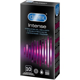 Durex Intense 10 szt. – Prezerwatywy z żelem Desirex™, prążkami i wypustkami