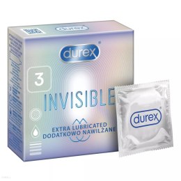 Durex Invisible Extra Lubricated 3 szt. – Ultracienkie prezerwatywy z dodatkowym nawilżeniem