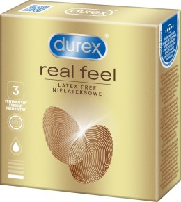 Durex Real Feel 3 szt. – Nielateksowe prezerwatywy dla alergików, naturalne doznania