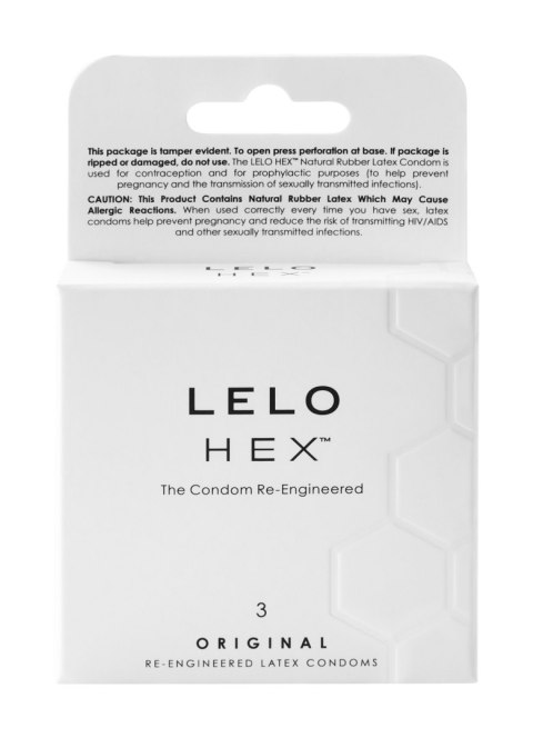 LELO HEX Original 3 szt. – prezerwatywy ultracienkie i wytrzymałe, opakowanie 3 sztuki