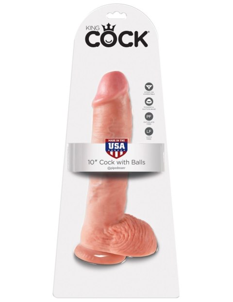 Dildo King Cock 10" Cock with Balls Flesh Dildo King Cock 10" Cock with Balls Flesh
