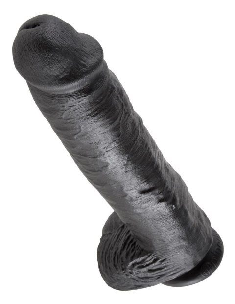 Dildo King Cock 11" Cock with Balls Black Dildo King Cock 11" Cock with Balls Black