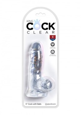 Dildo King Cock 5 Inch Cock with Balls Transparant