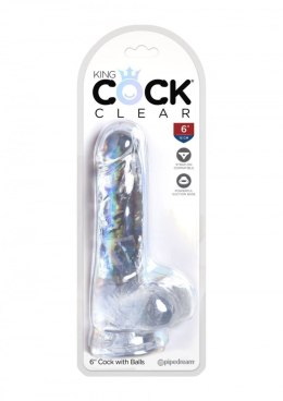 Dildo King Cock 6 Inch Cock with Balls Transparant