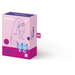 Feel Confident Menstrual Cup Set – kubeczki menstruacyjne z silikonu medycznego, 15 ml i 20 ml, Dark Blue