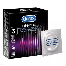 Durex Intense 3 szt. – Prezerwatywy z żelem Desirex, prążkami i wypustkami