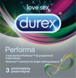 Durex Performa 3 szt. – Prezerwatywy z benzokainą, opóźniające wytrysk