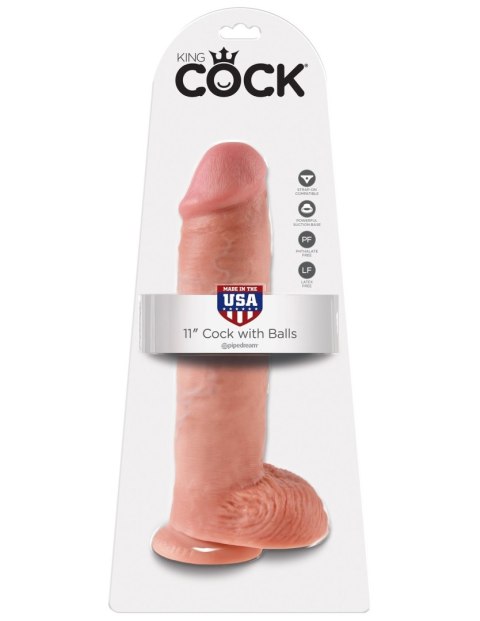 Dildo King Cock 11" Cock with Balls Flesh Dildo King Cock 11" Cock with Balls Flesh