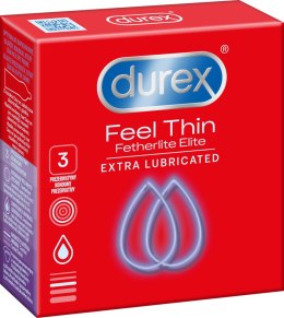 Durex Fetherlite Elite 3 szt. – Ultracienkie prezerwatywy z dodatkowym nawilżeniem