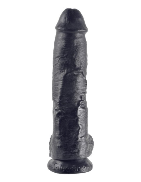 Dildo King Cock 10" Cock with Balls Black Dildo King Cock 10" Cock with Balls Black