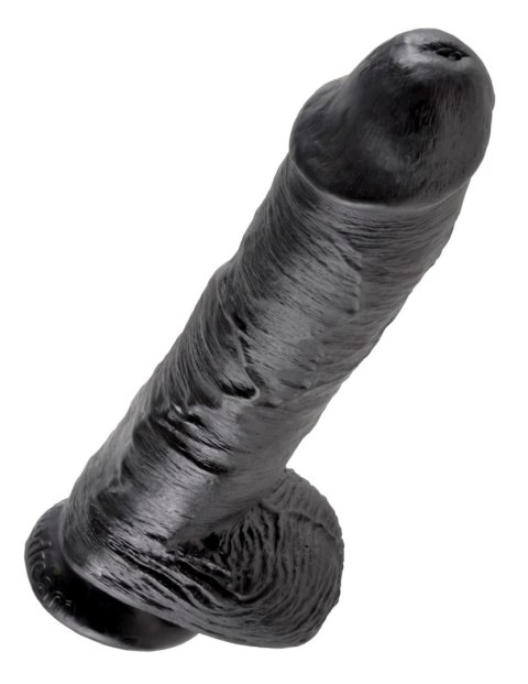 Dildo King Cock 10" Cock with Balls Black Dildo King Cock 10" Cock with Balls Black