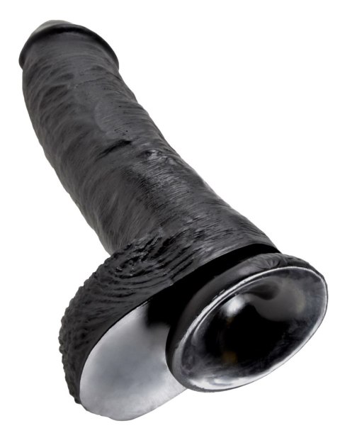 Dildo King Cock 10" Cock with Balls Black Dildo King Cock 10" Cock with Balls Black