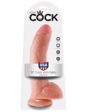 Dildo King Cock 9" Cock with Balls Flesh