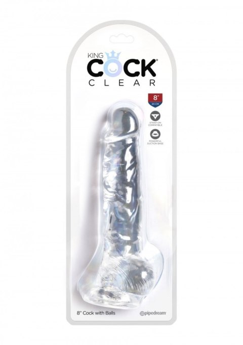 Dildo King Cock 8 Inch Cock with Balls Transparant Dildo King Cock 8 Inch Cock with Balls Transparant