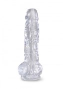 Dildo King Cock 8 Inch Cock with Balls Transparant