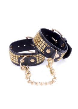 Kajdanki Fetish B - Series Handcuffs with cristals 3 cm Gold