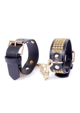 Kajdanki Fetish B - Series Handcuffs with cristals 3 cm Gold