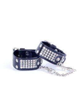 Kajdanki Fetish B - Series Handcuffs with cristals 3 cm Silver