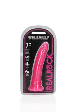 Smukłe Realistyczne Dildo z Przyssawką - Glow in the Dark, 18cm