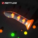 Duże Świecące DildoPRETTY LOVE - Magical Nightfall, Luminous Suction base