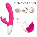 Wibrator z funkcją ogrzewania- Silicone Vibrator USB 7 Powerful Licking and Thrusting Modes