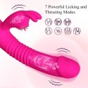 Wibrator z funkcją ogrzewania- Silicone Vibrator USB 7 Powerful Licking and Thrusting Modes