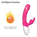 Wibrator z funkcją ogrzewania- Silicone Vibrator USB 7 Powerful Licking and Thrusting Modes