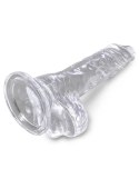 King Cock Transparentne Dildo Clear 4" Cock with Balls Clear