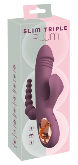 Wibrator 3w1 Slim Triple Plum