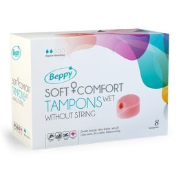 Beppy Soft Comfort Tampons Wet – nawilżane tampony bez sznurka, 8 szt.