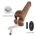 PRETTY LOVE - Tommy 8,9'' Light Brown, 3 vibration functions 3 thrusting settings Suction base Wireless remote control