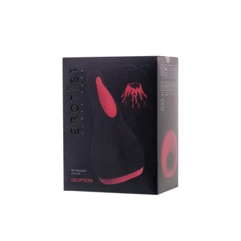 EROTIST Eruption; Rechargeable masturbator, Silicone, Black, 18.5 cm.