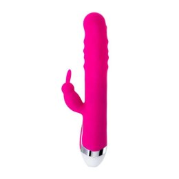 JOS BALLE, Vibrator with clitoral stimulator with moving balls, silicone, pink, 23 cm