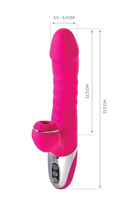 JOS Thrusting and sucking vibrator To-Frolly, silicone, pink, 21,5cm JOS Thrusting and sucking vibrator To-Frolly, silicone, pink, 21,5cm