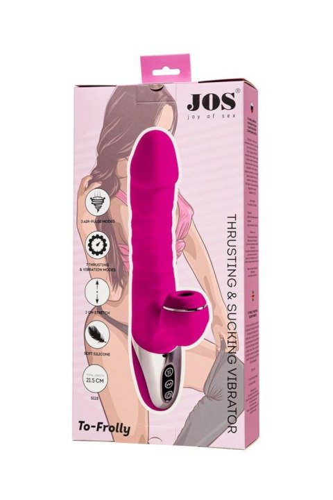 JOS Thrusting and sucking vibrator To-Frolly, silicone, pink, 21,5cm JOS Thrusting and sucking vibrator To-Frolly, silicone, pink, 21,5cm
