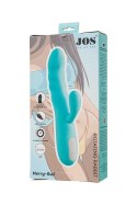 JOS Vibrator-rotator with clitoral stimulation JOS MERRY-SWI, silicone, blue, 20.7 cm