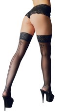 Cottelli LEGWEAR - Czarne Pończochy Z Koronką I Ozdobnym Szwem Z Tyłu 4