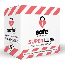 Prezerwatywy nawilżane - Safe Super Lube 5 szt