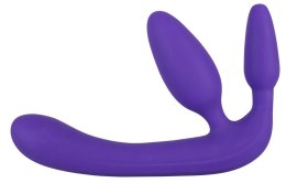 Strapless Strap-On - Dildo Do Dzikich Gier Z 3 Wtyczkami Fioletowy