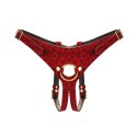 Liebe Seele Kinbaku Ukiyoe Red Rosy Leather Strap on Harness