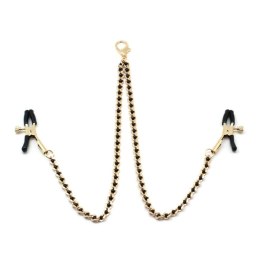 Liebe Seele klamerki na sutki Black Beads Chains And Nipple Clamps